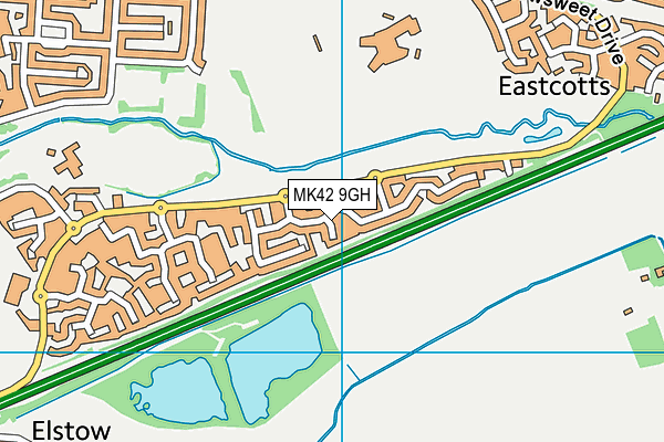 MK42 9GH map - OS VectorMap District (Ordnance Survey)