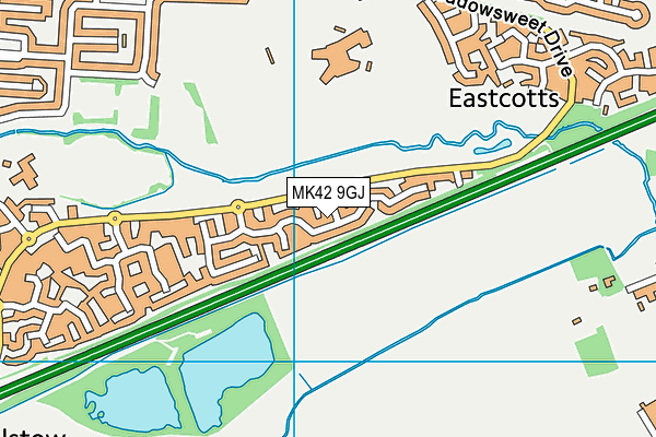 MK42 9GJ map - OS VectorMap District (Ordnance Survey)