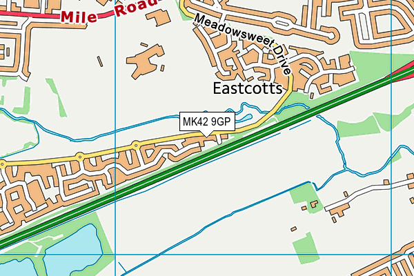 MK42 9GP map - OS VectorMap District (Ordnance Survey)