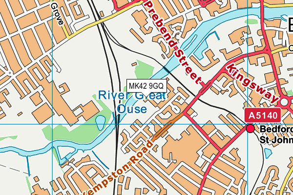 MK42 9GQ map - OS VectorMap District (Ordnance Survey)