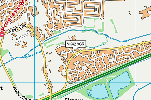 MK42 9GR map - OS VectorMap District (Ordnance Survey)