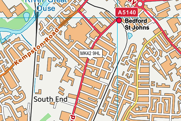 MK42 9HL map - OS VectorMap District (Ordnance Survey)