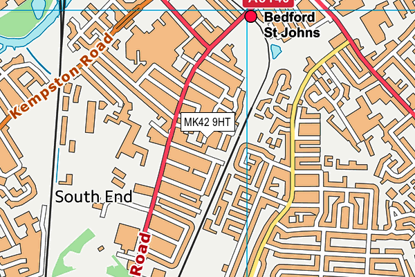 MK42 9HT map - OS VectorMap District (Ordnance Survey)