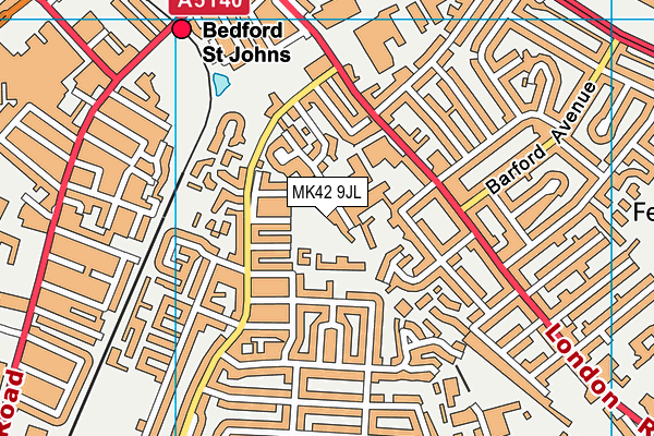 MK42 9JL map - OS VectorMap District (Ordnance Survey)