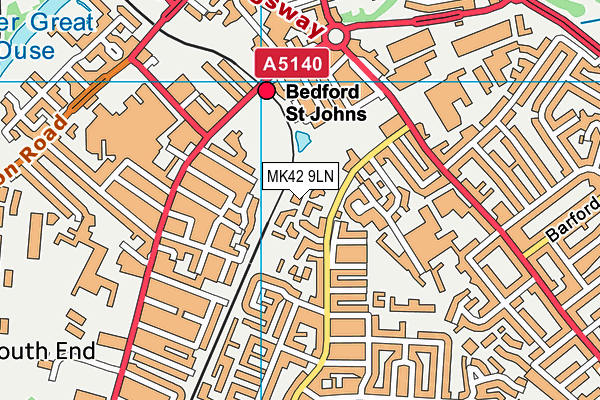 MK42 9LN map - OS VectorMap District (Ordnance Survey)