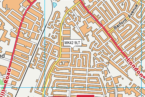 MK42 9LT map - OS VectorMap District (Ordnance Survey)