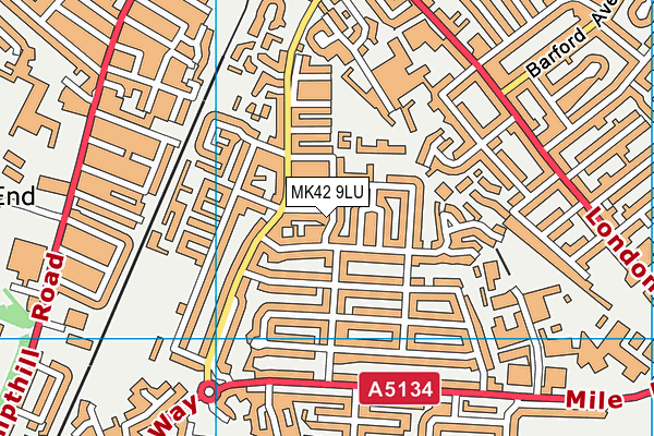 MK42 9LU map - OS VectorMap District (Ordnance Survey)