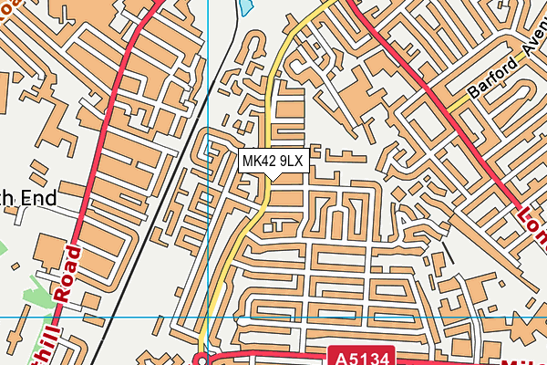MK42 9LX map - OS VectorMap District (Ordnance Survey)