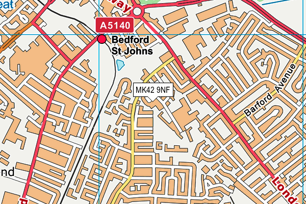 MK42 9NF map - OS VectorMap District (Ordnance Survey)