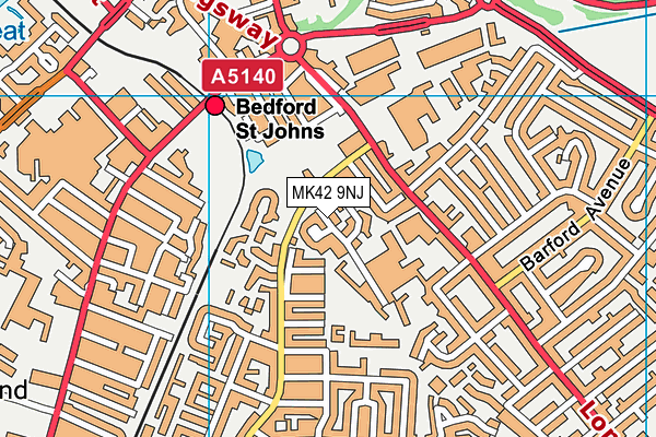 MK42 9NJ map - OS VectorMap District (Ordnance Survey)