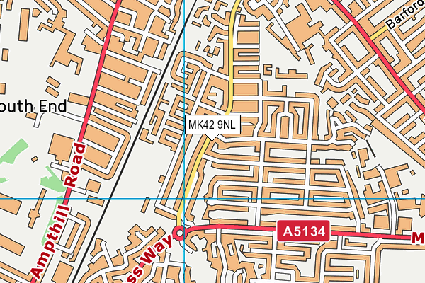 MK42 9NL map - OS VectorMap District (Ordnance Survey)