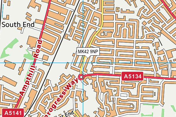 MK42 9NP map - OS VectorMap District (Ordnance Survey)