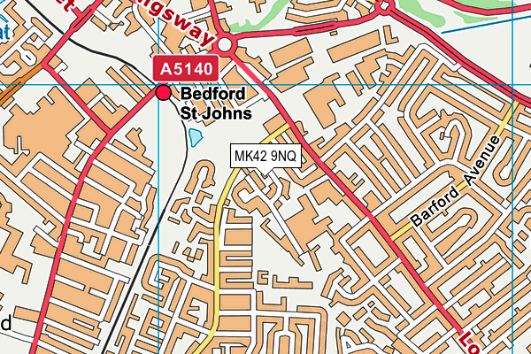 MK42 9NQ map - OS VectorMap District (Ordnance Survey)