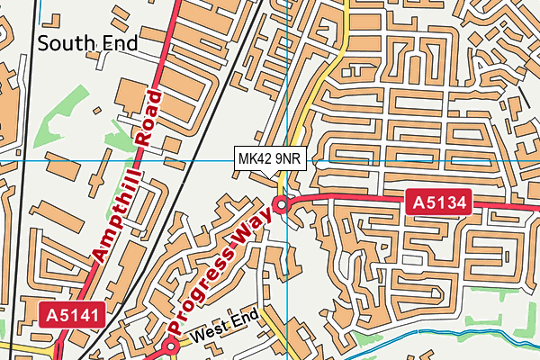 MK42 9NR map - OS VectorMap District (Ordnance Survey)