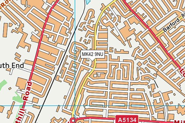 MK42 9NU map - OS VectorMap District (Ordnance Survey)