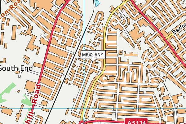 MK42 9NY map - OS VectorMap District (Ordnance Survey)