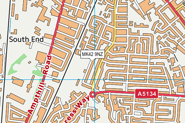 MK42 9NZ map - OS VectorMap District (Ordnance Survey)