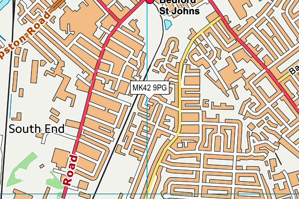 MK42 9PG map - OS VectorMap District (Ordnance Survey)