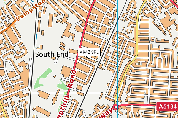 MK42 9PL map - OS VectorMap District (Ordnance Survey)