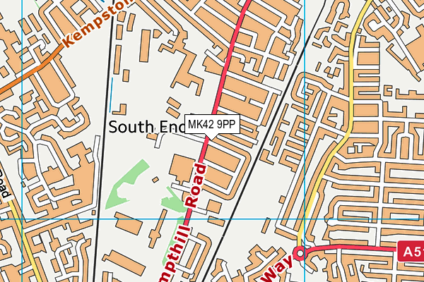 MK42 9PP map - OS VectorMap District (Ordnance Survey)