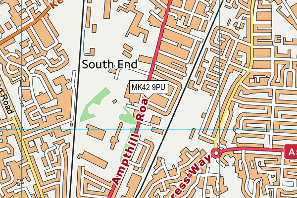 MK42 9PU map - OS VectorMap District (Ordnance Survey)