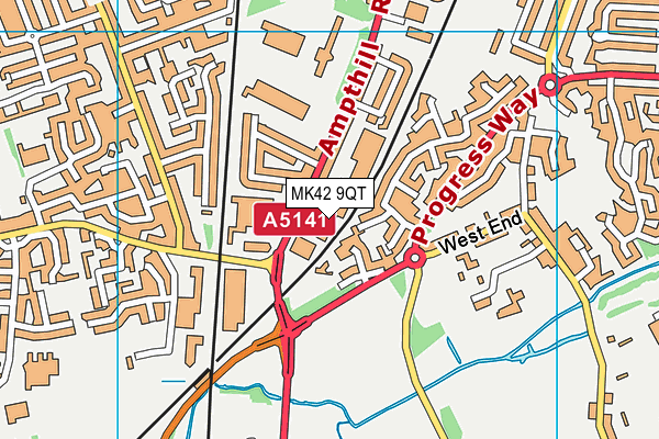 MK42 9QT map - OS VectorMap District (Ordnance Survey)