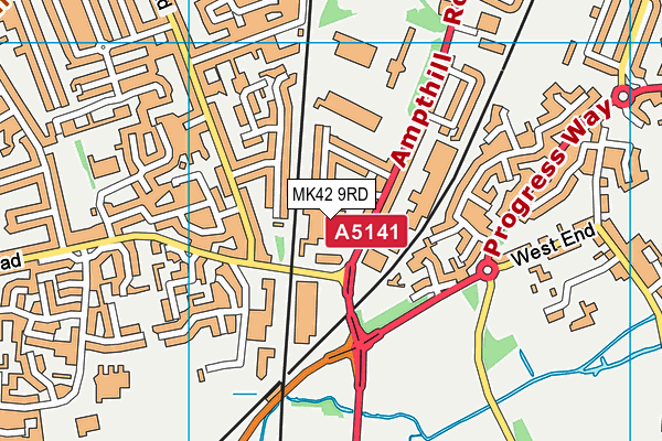 MK42 9RD map - OS VectorMap District (Ordnance Survey)