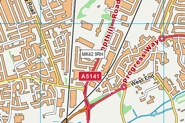 MK42 9RH map - OS VectorMap District (Ordnance Survey)