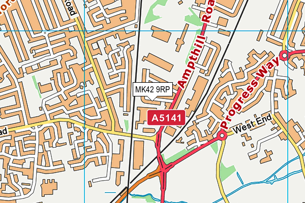 MK42 9RP map - OS VectorMap District (Ordnance Survey)