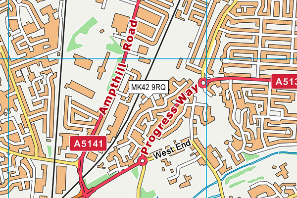 MK42 9RQ map - OS VectorMap District (Ordnance Survey)