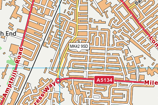 MK42 9SD map - OS VectorMap District (Ordnance Survey)