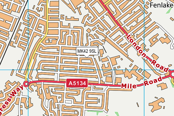 MK42 9SL map - OS VectorMap District (Ordnance Survey)