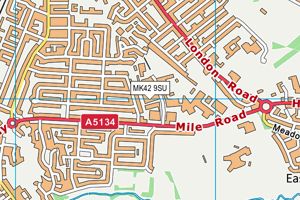 MK42 9SU map - OS VectorMap District (Ordnance Survey)