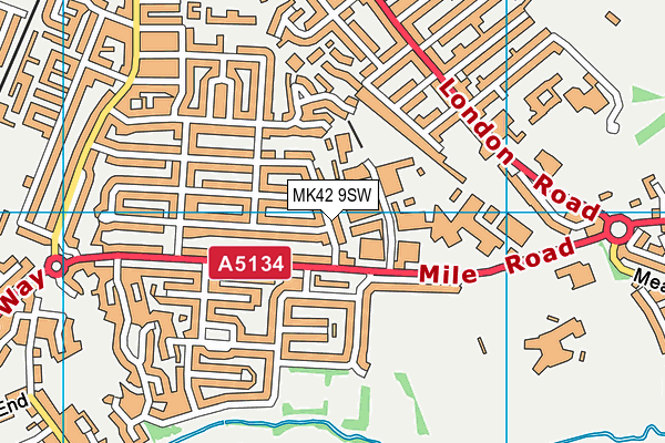 MK42 9SW map - OS VectorMap District (Ordnance Survey)