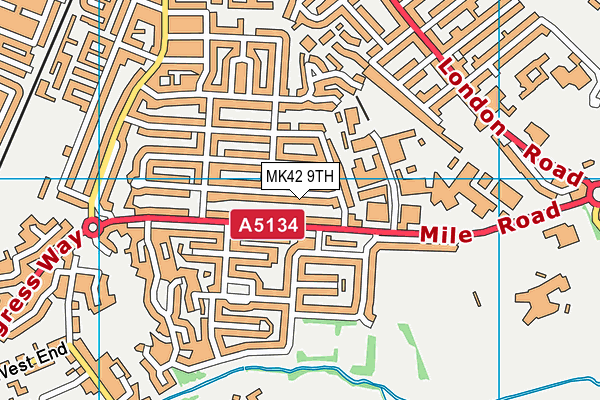 MK42 9TH map - OS VectorMap District (Ordnance Survey)