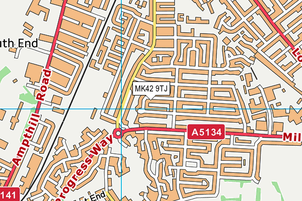 MK42 9TJ map - OS VectorMap District (Ordnance Survey)