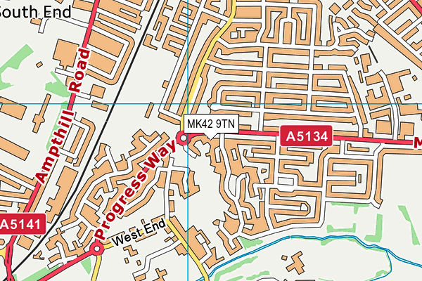 MK42 9TN map - OS VectorMap District (Ordnance Survey)