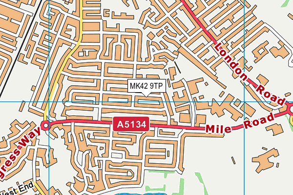MK42 9TP map - OS VectorMap District (Ordnance Survey)