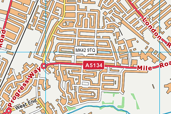 MK42 9TQ map - OS VectorMap District (Ordnance Survey)