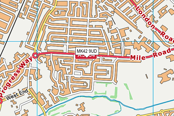 MK42 9UD map - OS VectorMap District (Ordnance Survey)