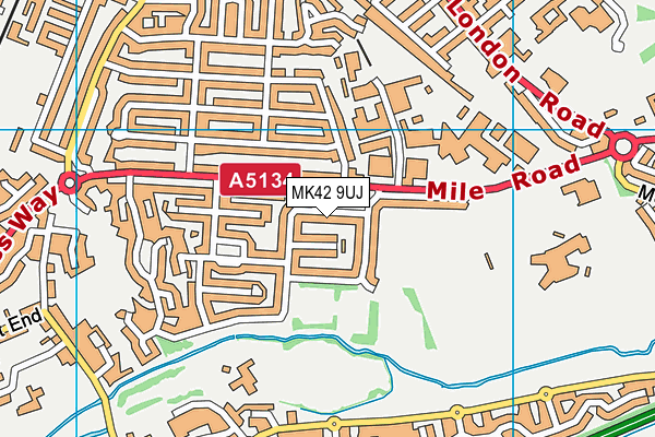 MK42 9UJ map - OS VectorMap District (Ordnance Survey)