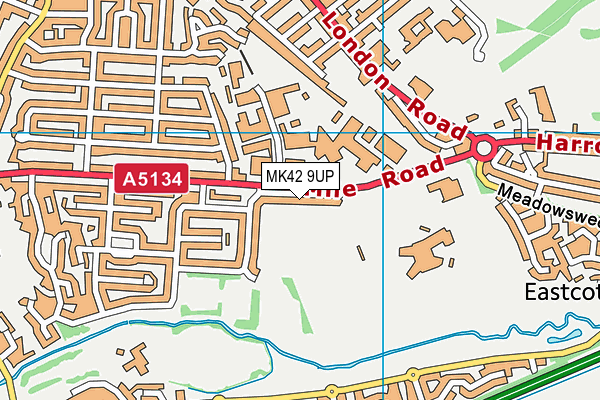 MK42 9UP map - OS VectorMap District (Ordnance Survey)