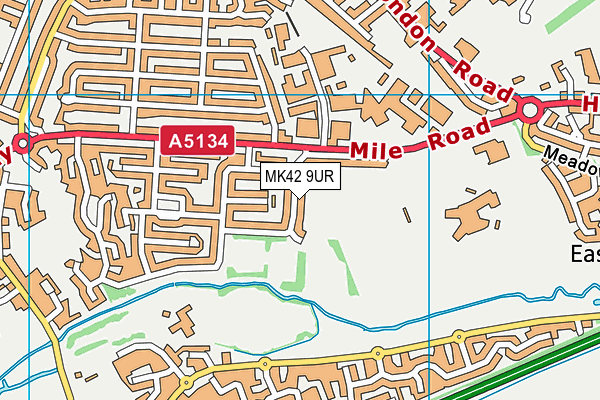 Moor Lane Recreation Ground map (MK42 9UR) - OS VectorMap District (Ordnance Survey)