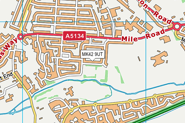 MK42 9UT map - OS VectorMap District (Ordnance Survey)