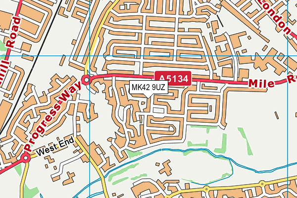 MK42 9UZ map - OS VectorMap District (Ordnance Survey)