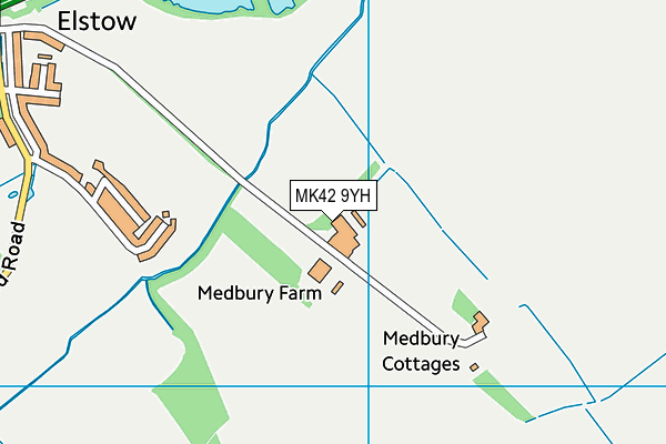 MK42 9YH map - OS VectorMap District (Ordnance Survey)