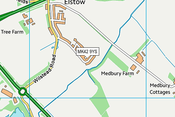 MK42 9YS map - OS VectorMap District (Ordnance Survey)