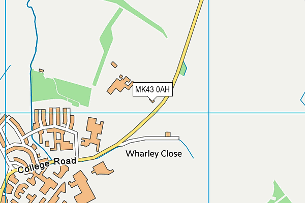 MK43 0AH map - OS VectorMap District (Ordnance Survey)