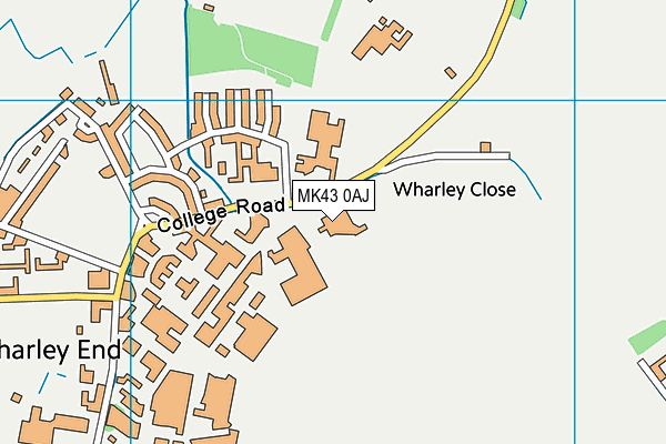 MK43 0AJ map - OS VectorMap District (Ordnance Survey)