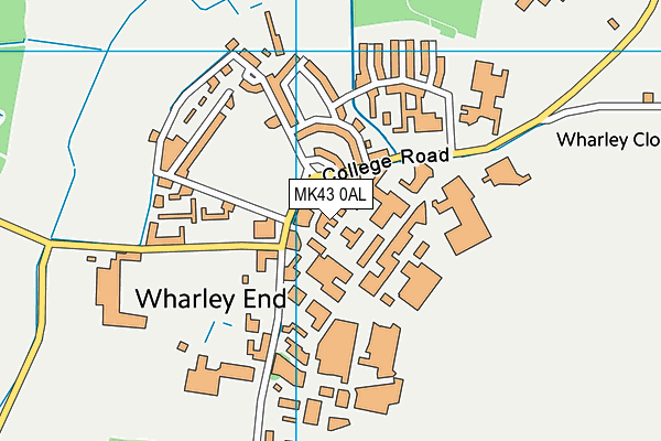 MK43 0AL map - OS VectorMap District (Ordnance Survey)